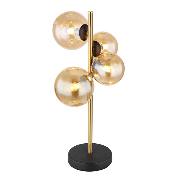 LED-Tischleuchte Riha - Farbglas / Eisen- 4-flammig