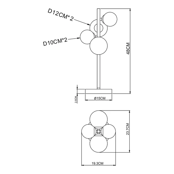 LED-Tischleuchte Riha - Farbglas / Eisen- 4-flammig - Image 7