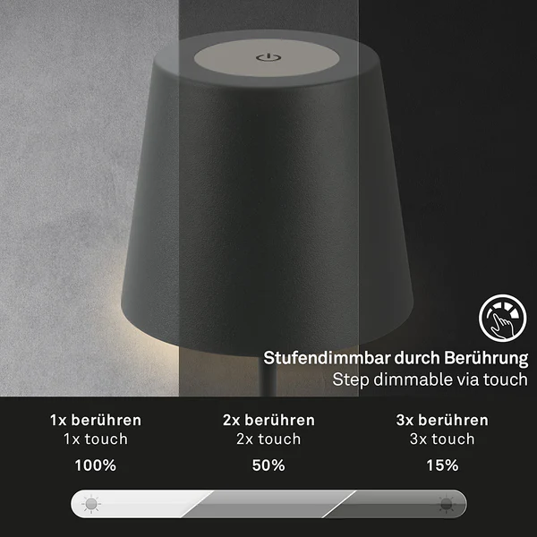 LED-Tischleuchte Tyli - Aluminium - 1-flammig - Anthrazit - Image 3
