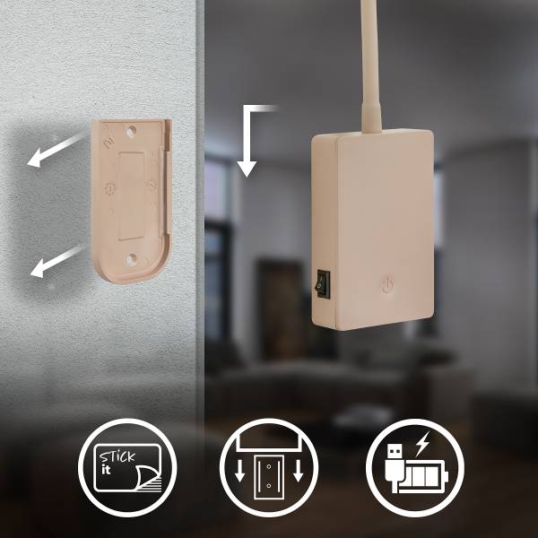 LED Wandleseleuchte Cielo - Polypropylen - Beige - Image 9