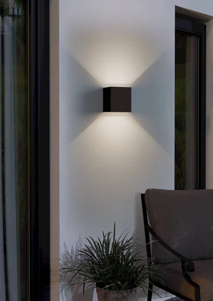LED-Wandleuchte Calpino Typ A - Klarglas / Aluminiumguss - 2-flammig - Schwarz - Image 3