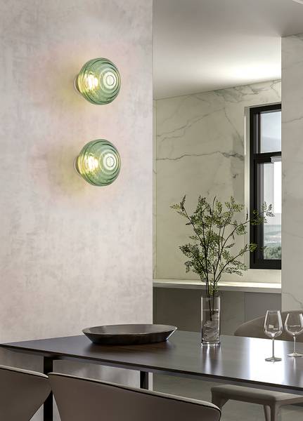 LED-Wandleuchte Earl - Farbglas / Eisen - 1-flammig - Grün - Image 2