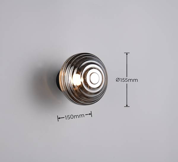 LED-Wandleuchte Earl - Rauchglas / Eisen - 1-flammig - Grau - Image 15