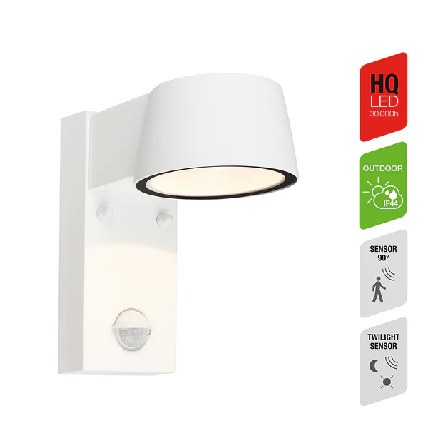LED-Wandleuchte Hegg mit Sensor - Aluminium - 1-flammig - Weiß - Image 5