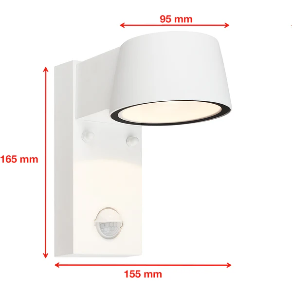 LED-Wandleuchte Hegg mit Sensor - Aluminium - 1-flammig - Weiß - Image 6