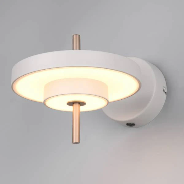 LED-Wandleuchte Keaton - Polycarbonat / Eisen - 1-flammig - Grau