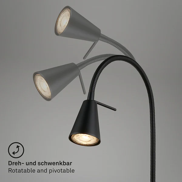 LED-Wandleuchte Leiros - Aluminium / Eiche Massiv - Schwarz - Image 5