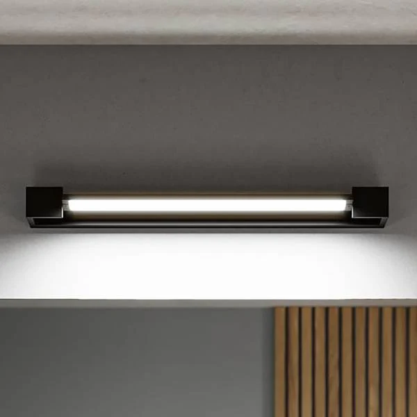 LED-Wandleuchte Lucille - Aluminium - 1-flammig - Schwarz - Breite: 60 cm