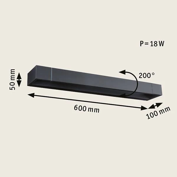 LED-Wandleuchte Lucille - Aluminium - 1-flammig - Schwarz - Breite: 60 cm - Image 9