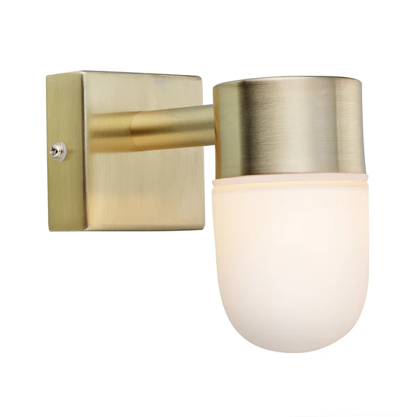 LED-Wandleuchte Menton - Milchglas / Edelstahl - 1-flammig