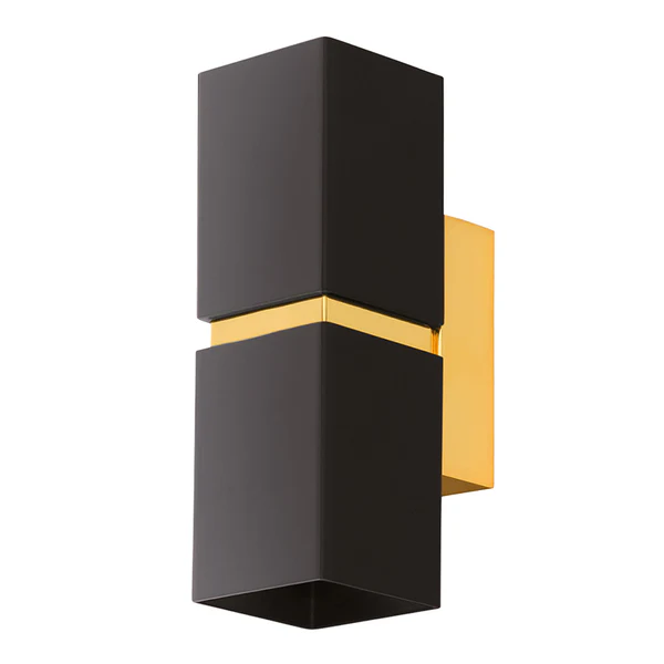LED-Wandleuchte Passa II - Stahl - 2-flammig - Schwarz / Gold