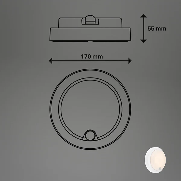 LED-Wandleuchte Presigo - Polypropylen - 1-flammig - Weiß - Image 8