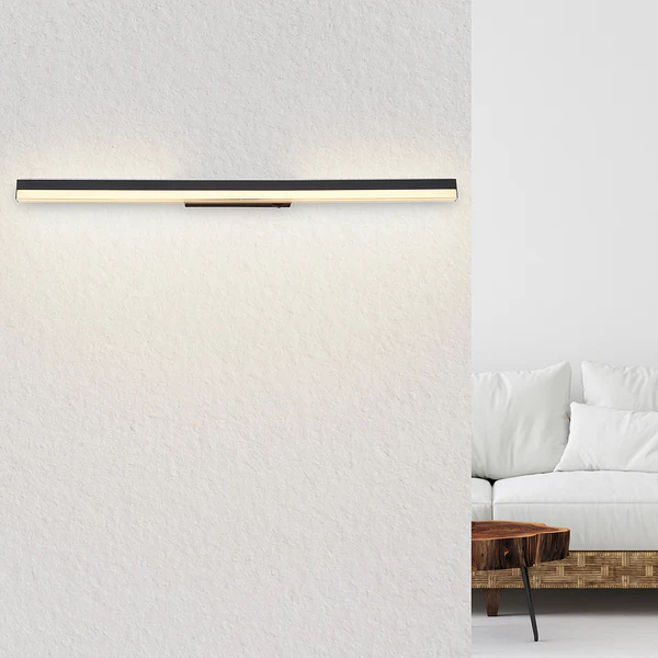 LED-Wandleuchte Sallo - Acryl / Aluminium - 1-flammig - Schwarz - Breite: 80 cm - Image 2