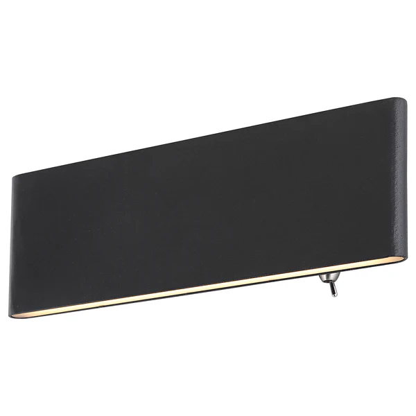 LED-Wandleuchte Siegfried - Acrylglas / Aluminium - 1-flammig - Schwarz - Breite: 23 cm