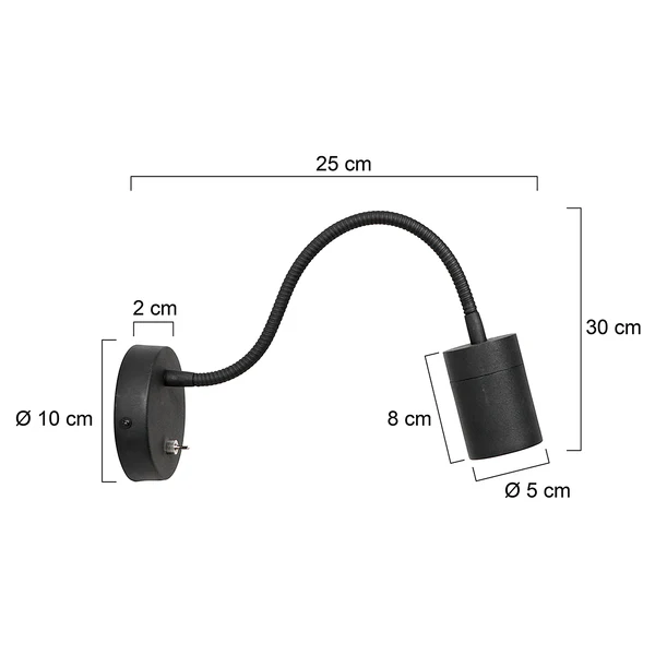 LED-Wandleuchte Upround - Aluminium - 1-flammig - Schwarz - Image 14