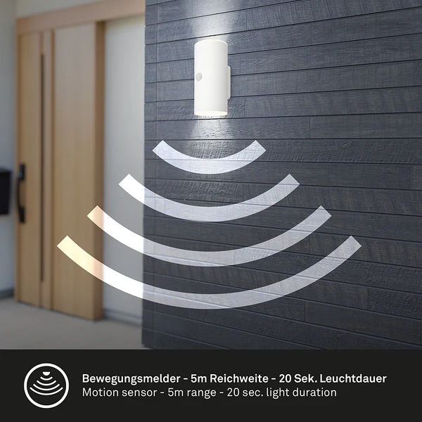 LED-Wandleuchte Upsa mit Sensor - Kunststoff - 1-flammig - Weiß - Image 5