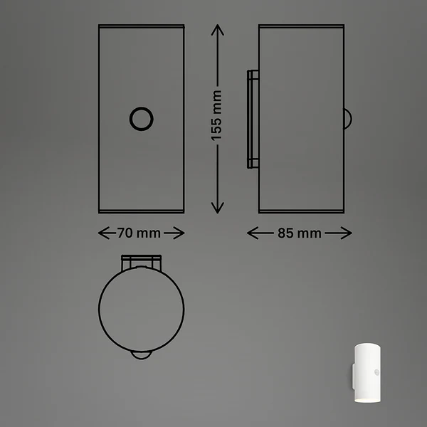 LED-Wandleuchte Upsa mit Sensor - Kunststoff - 1-flammig - Weiß - Image 8