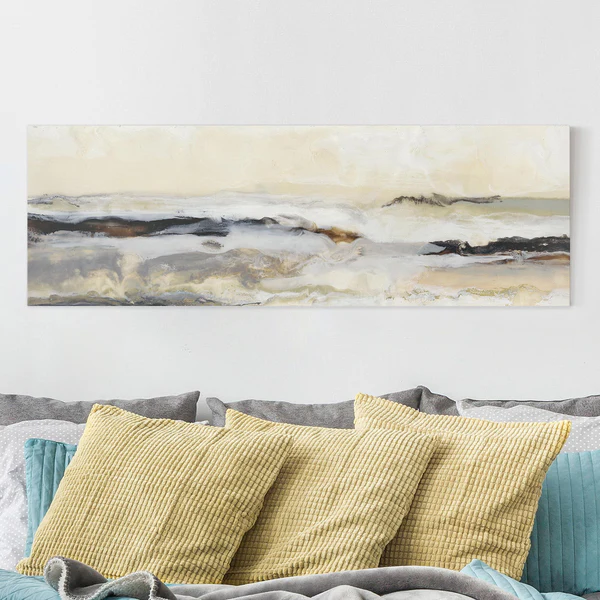 Leinwandbild Fröhlicher Horizont I - Beige - 120 x 40 x 2 cm - Breite: 120 cm - Image 7