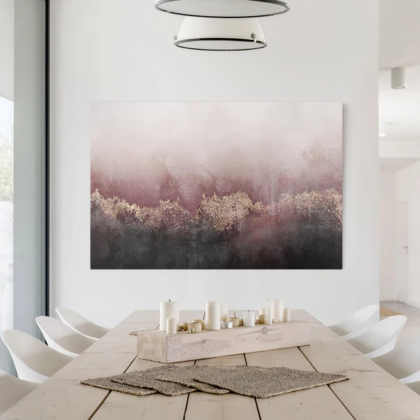 Leinwandbild Goldene Dämmerung Rosa I - Pink - 90 x 60 x 2 cm - Breite: 90 cm - Image 3