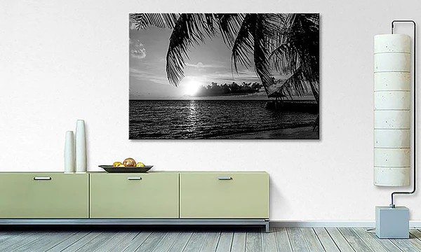 Leinwandbild Maledives - Fichte Massiv / Mischgewebe - 80 x 120 cm - Schwarz / Weiß - Image 2