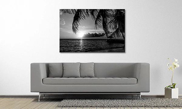 Leinwandbild Maledives - Fichte Massiv / Mischgewebe - 80 x 120 cm - Schwarz / Weiß - Image 3