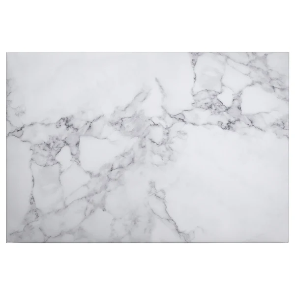 Leinwandbild White Marble - Polyester PVC / Fichtenholz - Weiß / Grau