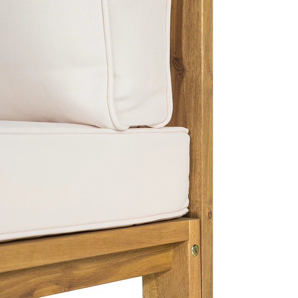 Loungehocker Mavre aus Akazienholz - Weiß - Webstoff - Akazie - 73 x 35 x 73 cm - Image 10