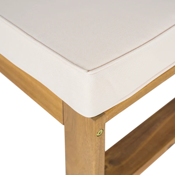 Loungehocker Mavre aus Akazienholz - Weiß - Webstoff - Akazie - 73 x 35 x 73 cm - Image 11