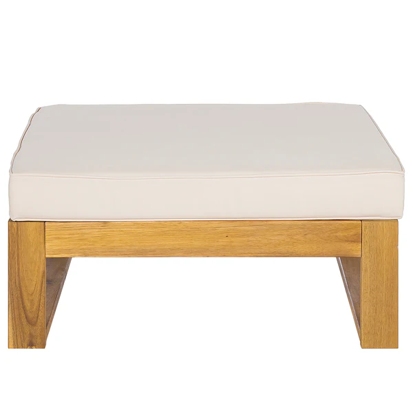 Loungehocker Mavre aus Akazienholz - Weiß - Webstoff - Akazie - 73 x 35 x 73 cm - Image 2