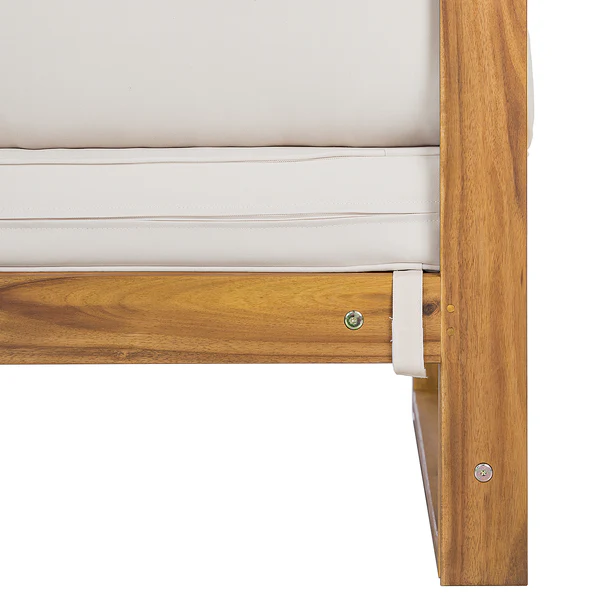 Loungehocker Mavre aus Akazienholz - Weiß - Webstoff - Akazie - 73 x 35 x 73 cm - Image 7