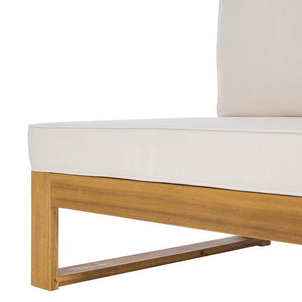 Loungehocker Mavre aus Akazienholz - Weiß - Webstoff - Akazie - 73 x 35 x 73 cm - Image 9