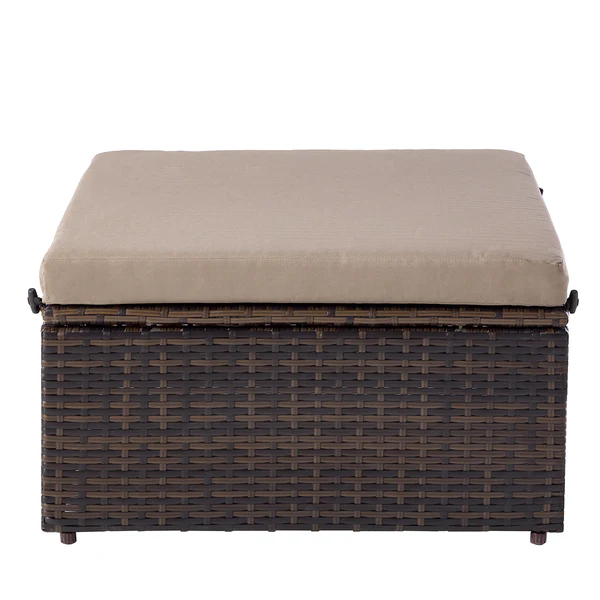 Loungehocker Paradise Lounge - Polyrattan / Polyester - Braun / Beige - Image 4