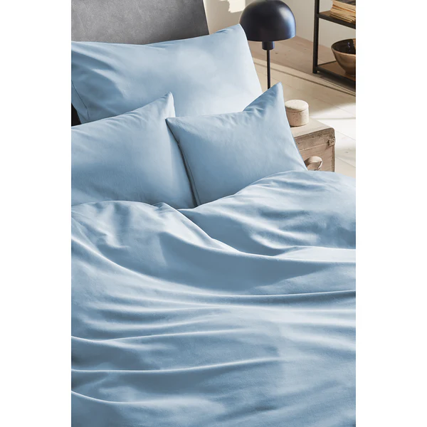 Luxus-Satin-Bettwäsche Montainville - Baumwolle - Blaugrau - 200 x 200 cm + 2 Kissen 80 x 80 cm - Image 4