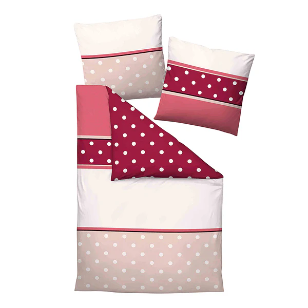 Maco-Satin Bettwäsche Jana - Rubinrot - 155 x 220 cm + Kissen 80 x 80 cm