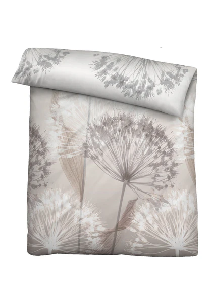 Mako-Satin Bettwäsche Faeda - Baumwolle - Taupe - 155 x 220 cm + Kissen 80 x 80 cm - Image 5