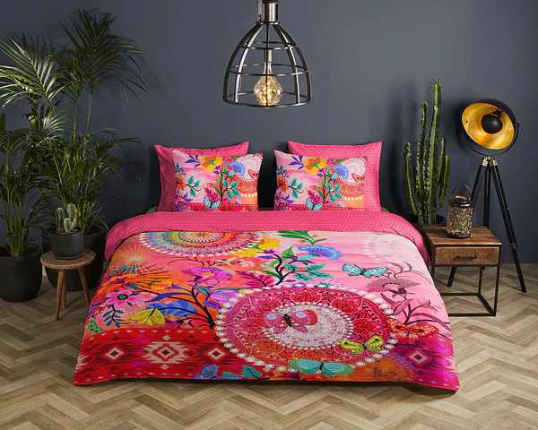 Mako-Satin-Bettwäsche Giselah - Baumwolle - Pink - 140 x 200/220 cm + Kissen 70 x 60 cm - Image 2
