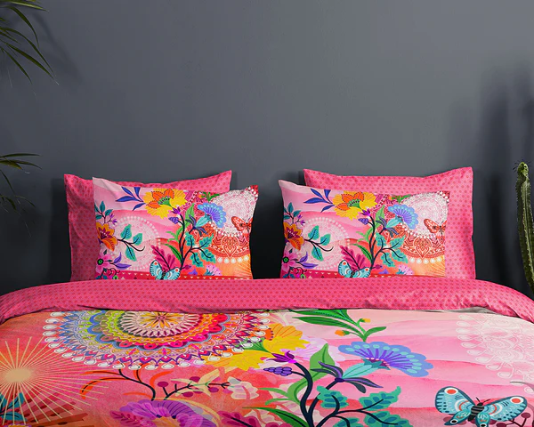Mako-Satin-Bettwäsche Giselah - Baumwolle - Pink - 140 x 200/220 cm + Kissen 70 x 60 cm - Image 3