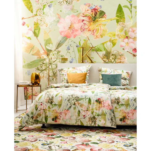 Mako-Satin-Bettwäsche Helen - Satin - Pastellgrün / Rosa - 155 x 220 cm + Kissen 80 x 80 cm - Image 2