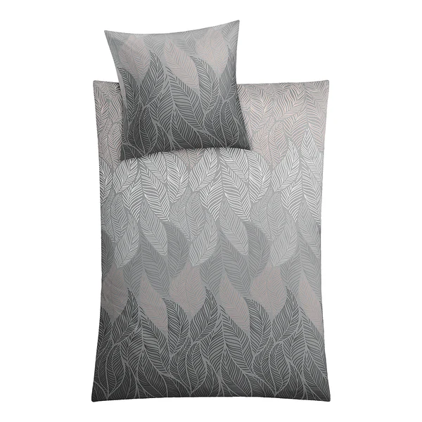 Mako-Satin Bettwäsche Jamiro - Baumwolle - Grau - 155 x 220 cm