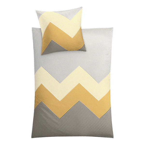 Mako-Satin Bettwäsche Lykke - Baumwolle - Goldgelb - 135 x 200 cm