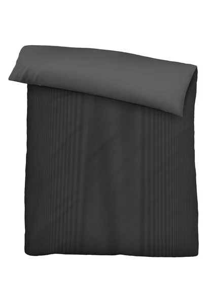 Mako Satin Bettwäsche Papis - Baumwolle - Anthrazit - 155 x 220 cm + Kissen 80 x 80 cm - Image 4