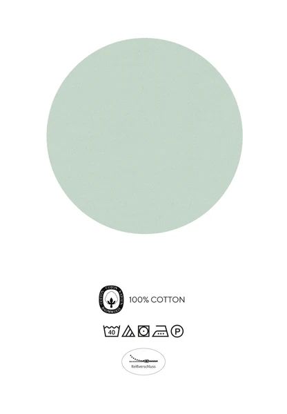 Mako Satin Bettwäsche Papis - Baumwolle - Mintgrün - 135 x 200 cm + Kissen 80 x 80 cm - Image 6