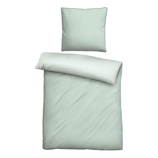 Mako Satin Bettwäsche Papis - Baumwolle - Mintgrün - 155 x 220 cm + Kissen 80 x 80 cm