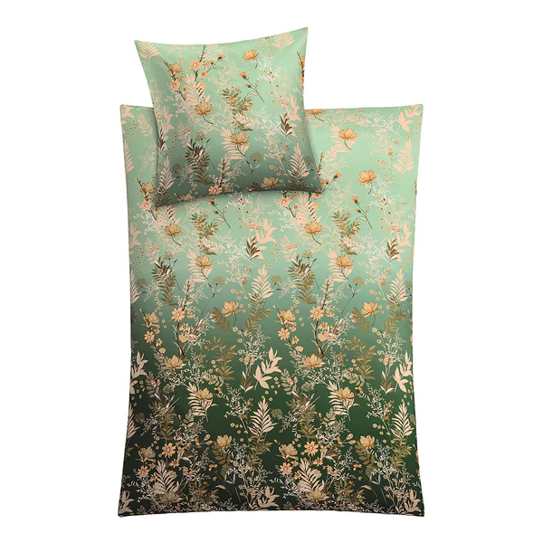 Mako-Satin Bettwäsche Zahra - Baumwolle- Pistaziengrün - 155 x 220 cm
