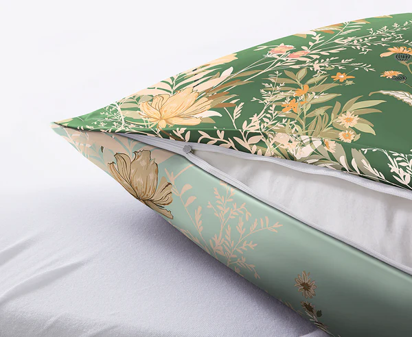 Mako-Satin Bettwäsche Zahra - Baumwolle- Pistaziengrün - 155 x 220 cm - Image 4
