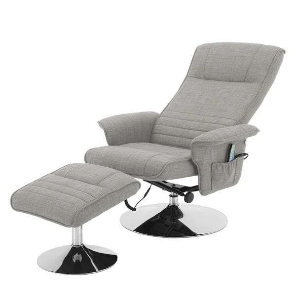 Massagesessel Devato - Grau - Flachgewebe - Chrom - 78 x 114 x 86 cm - Image 3