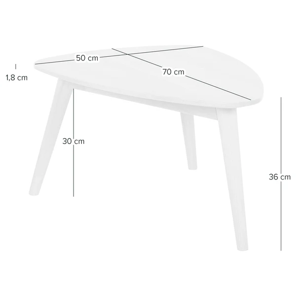 Massiver Couchtisch FINSBY - Buche massiv - Buche Weißöl - 70 x 50 cm - Image 11