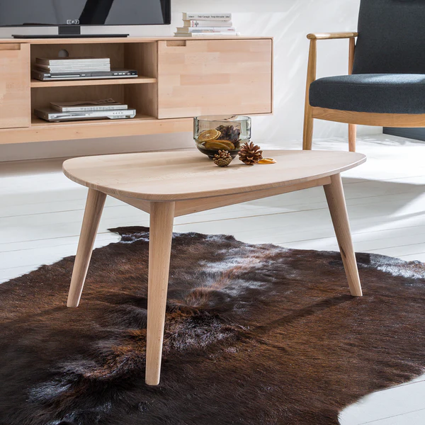 Massiver Couchtisch FINSBY - Buche massiv - Buche Weißöl - 70 x 50 cm - Image 3