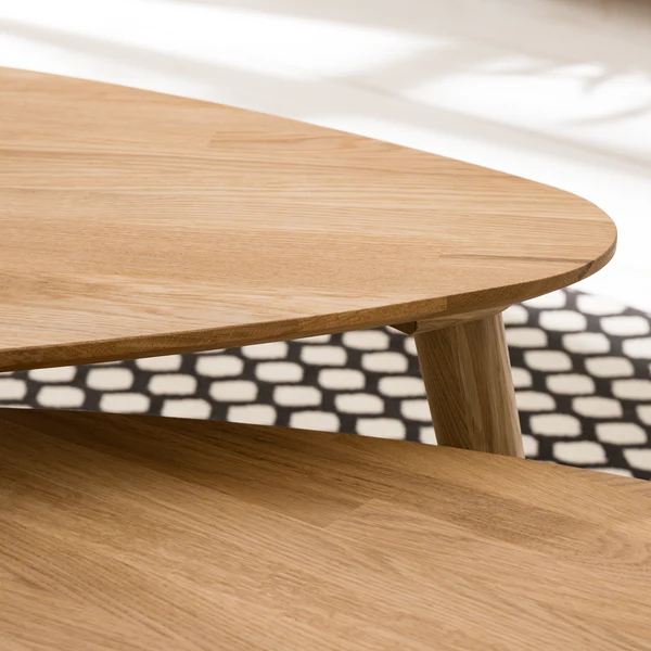 Massiver Couchtisch FINSBY - Eiche massiv - Eiche - 70 x 50 cm - Image 9