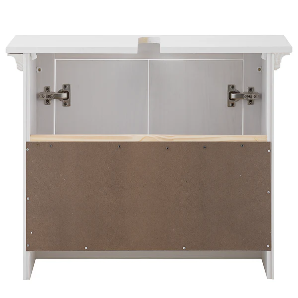 Massiver Waschbeckenunterschrank Lyngby - Kiefer Weiß - Image 7